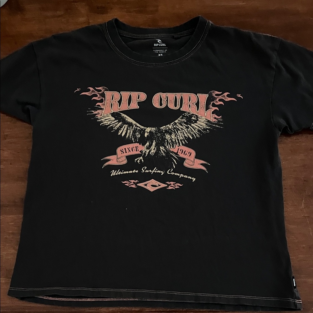 Rip Curl charcoal Tee with Eagle Graphic